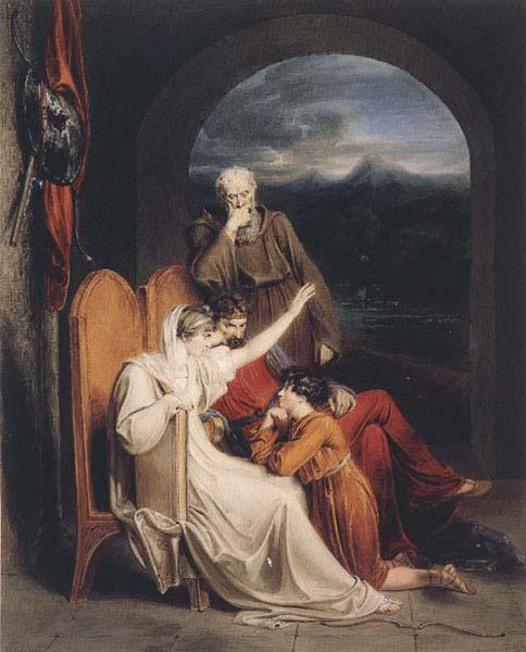 Richard Westall Queen Judith reciting to Alfred the Great (mk47)